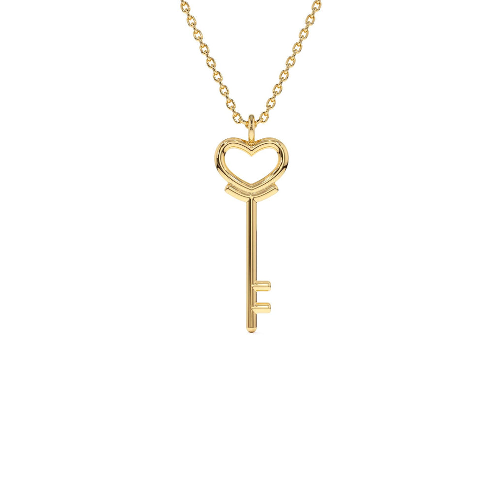 14K Heart Key Necklace by Orlina Fine