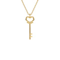 14K Heart Key Necklace by Orlina Fine