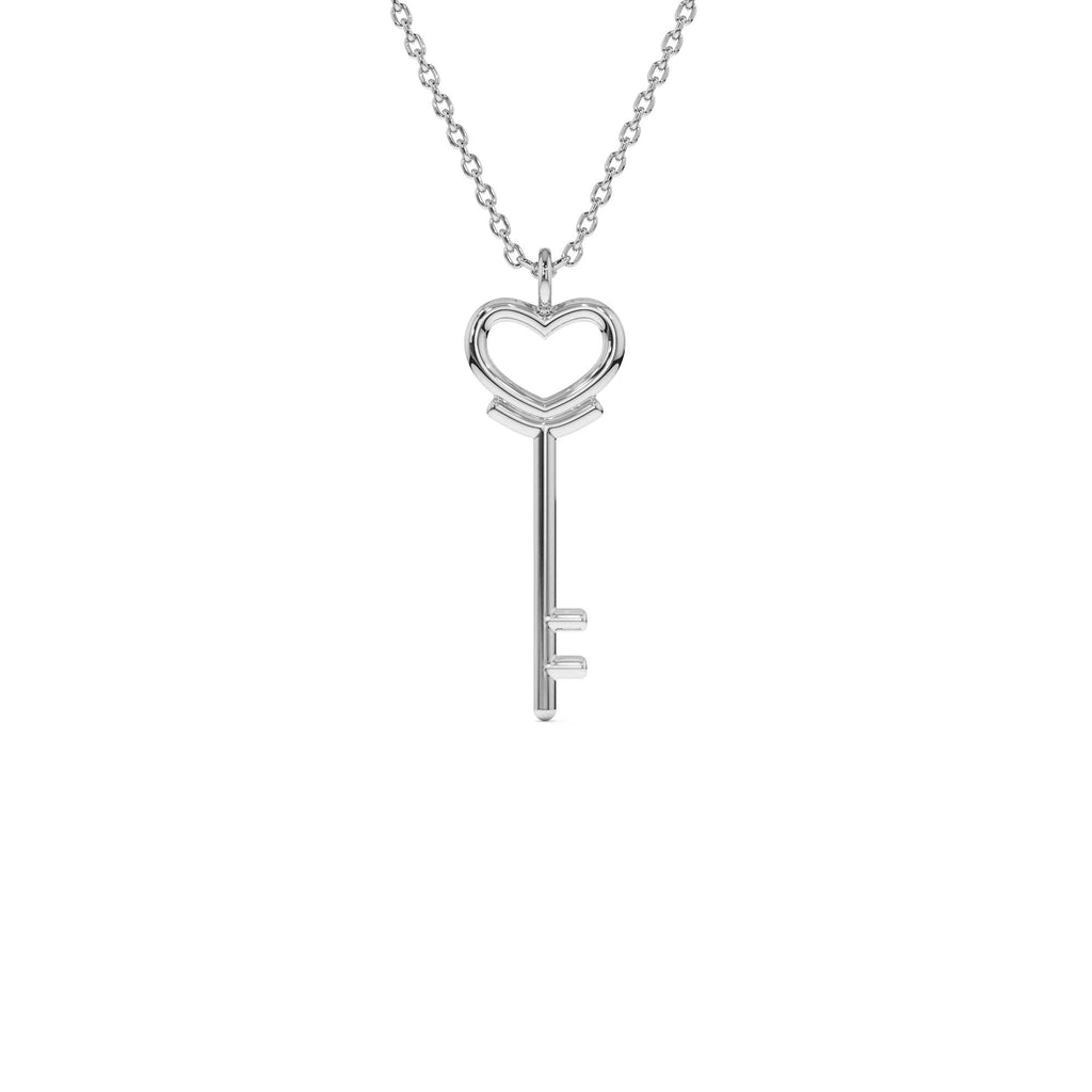 14K Heart Key Necklace - view 3