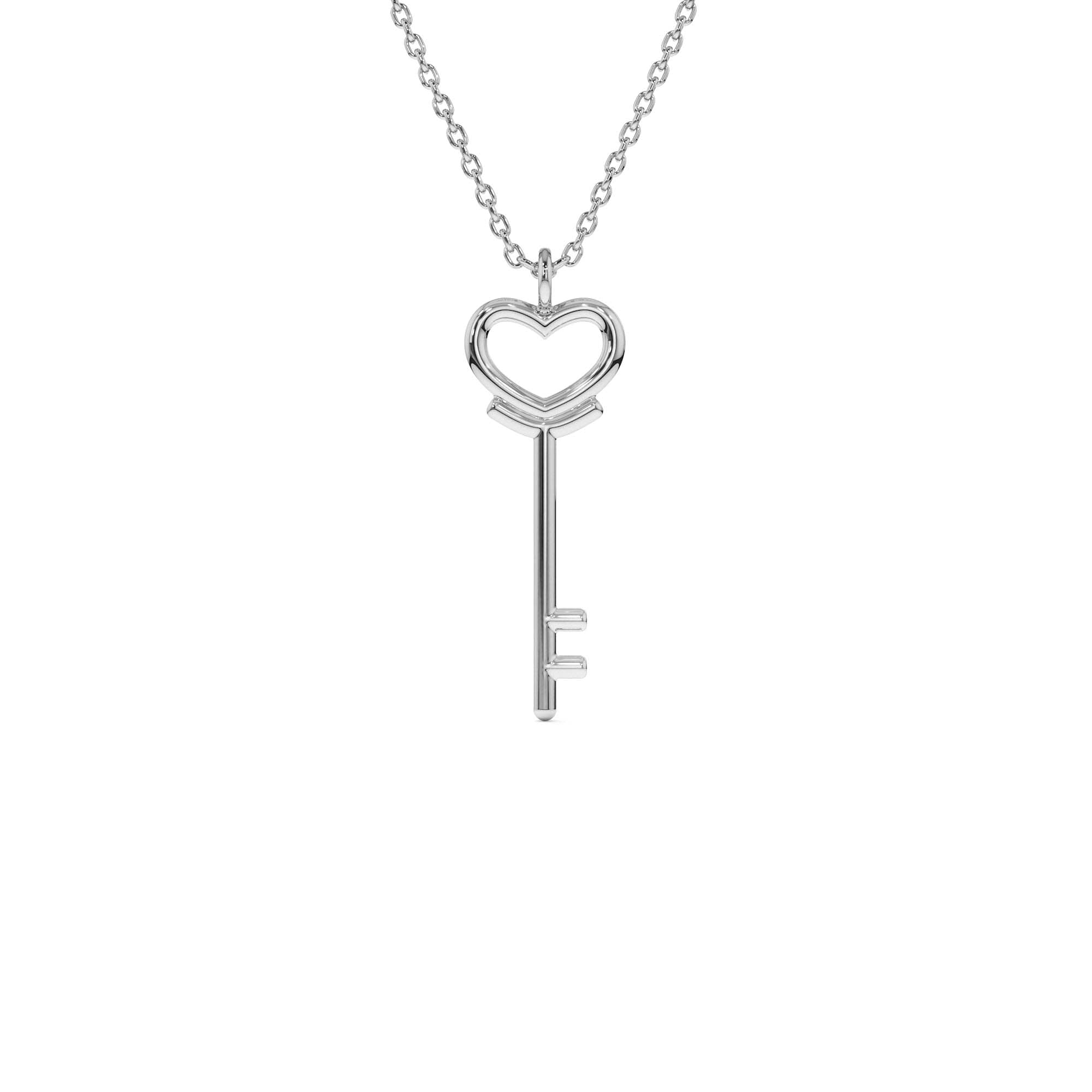 14K Heart Key Necklace - view 3