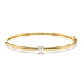 14K Emerald Shape Diamond Solitare Bangle by Orlina Fine
