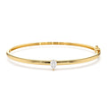 14K Pear Shape Diamond Solitare Bangle by Orlina Fine
