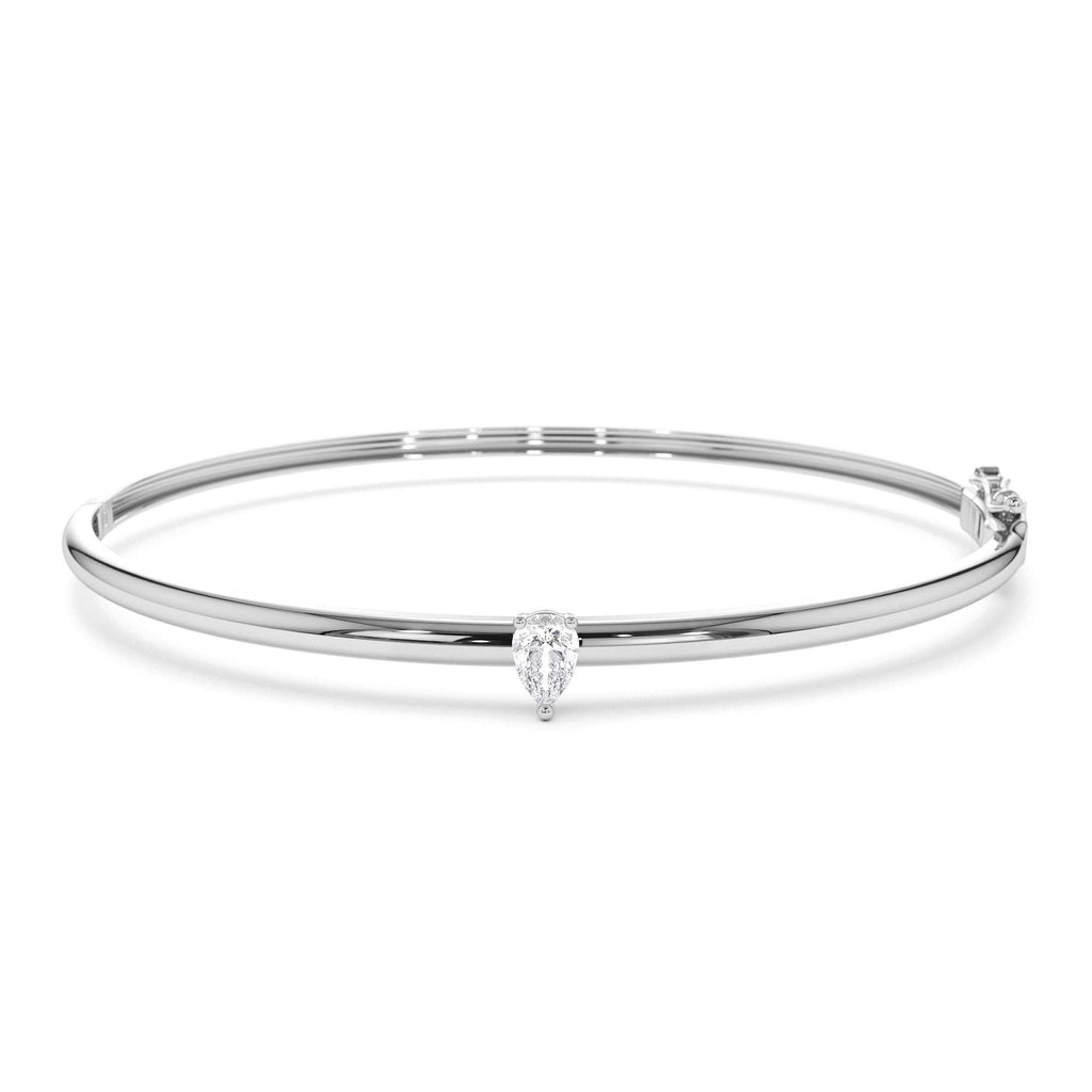 14K Pear Shape Diamond Solitare Bangle - view 3