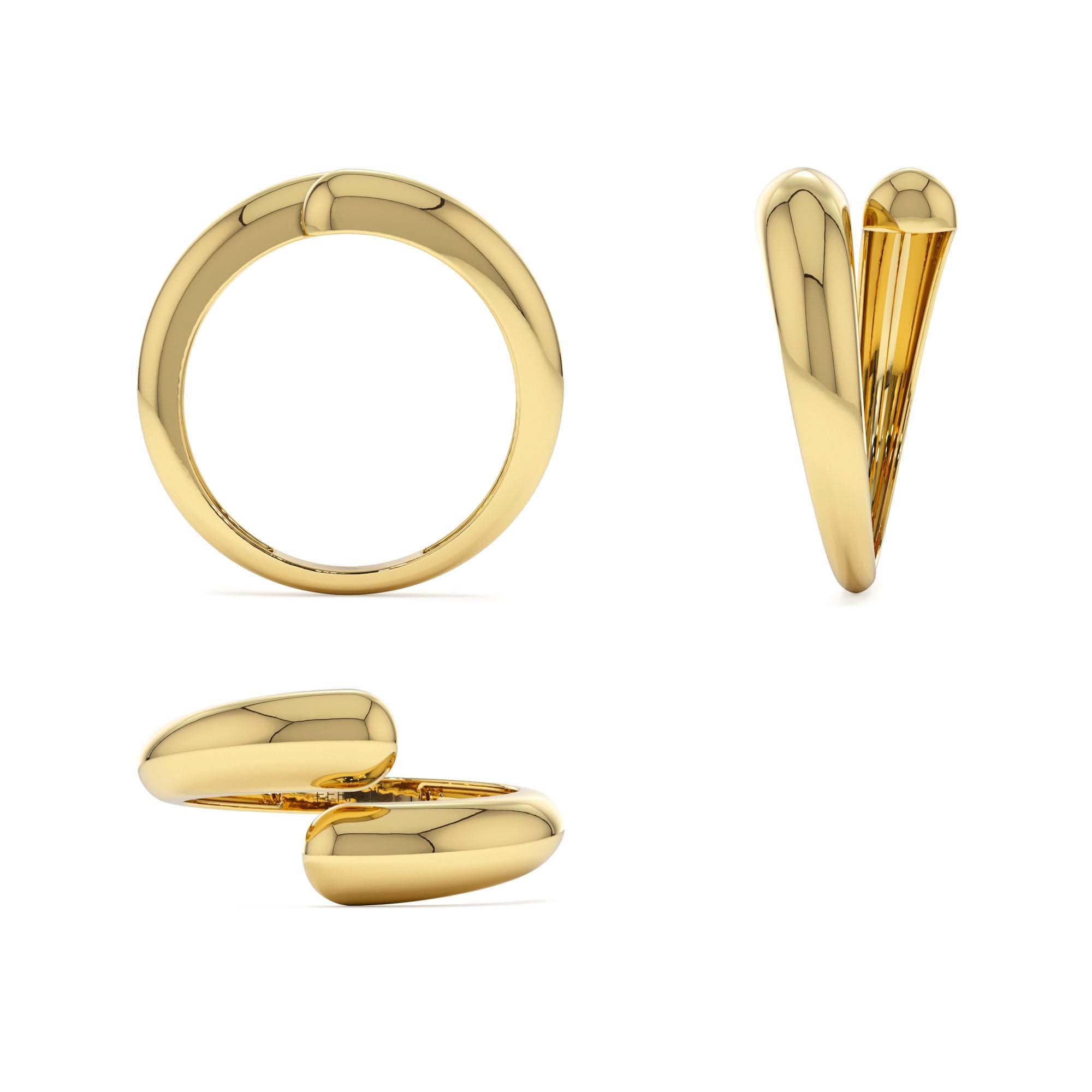 14K Plain Cuff Ring - view 5
