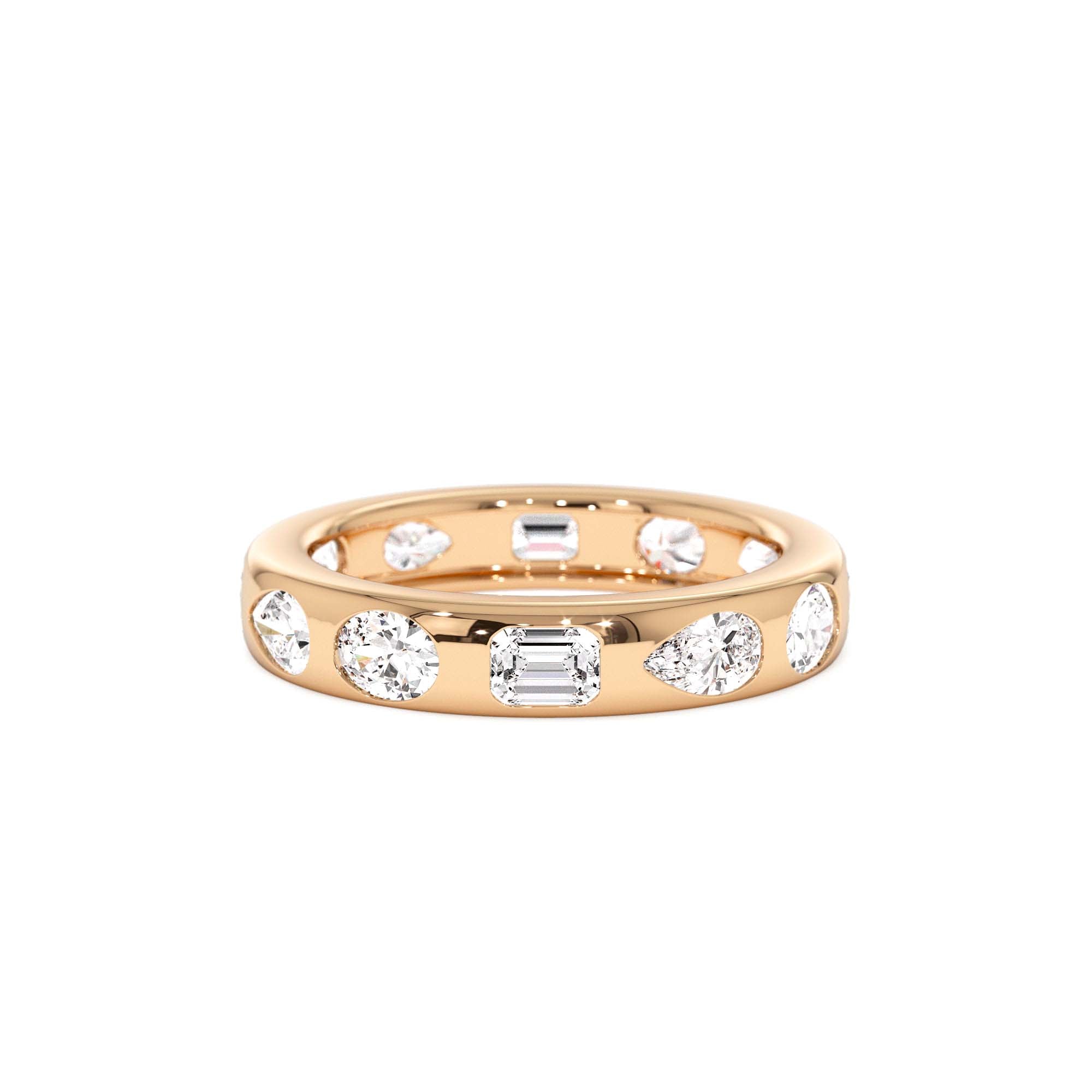 2.35 ctw 14k Mixed Shape Flush Setting Lab Grown Diamond Anniversary Ring - view 2