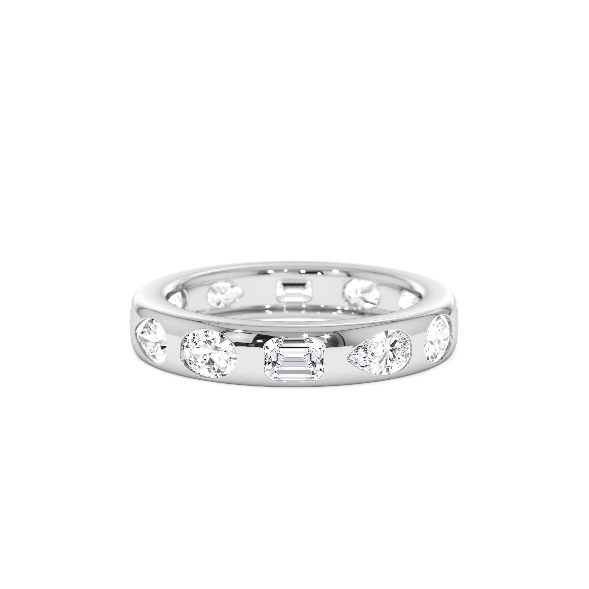 2.35 ctw 14k Mixed Shape Flush Setting Lab Grown Diamond Anniversary Ring - view 3