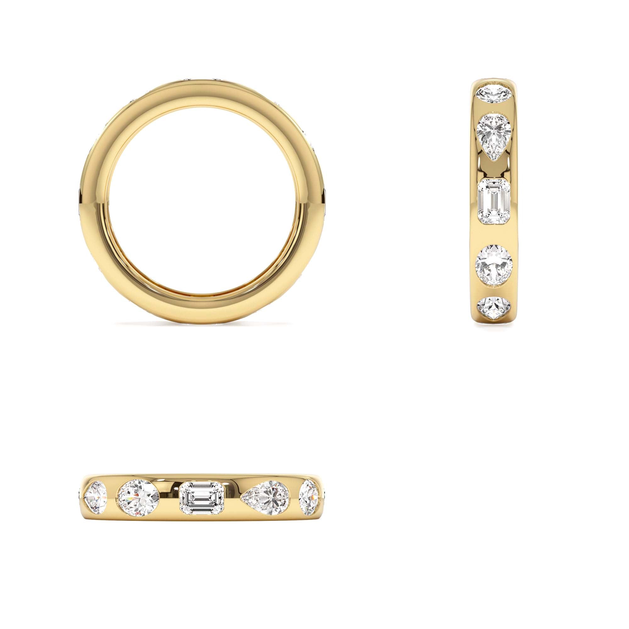 2.35 ctw 14k Mixed Shape Flush Setting Lab Grown Diamond Anniversary Ring - view 5