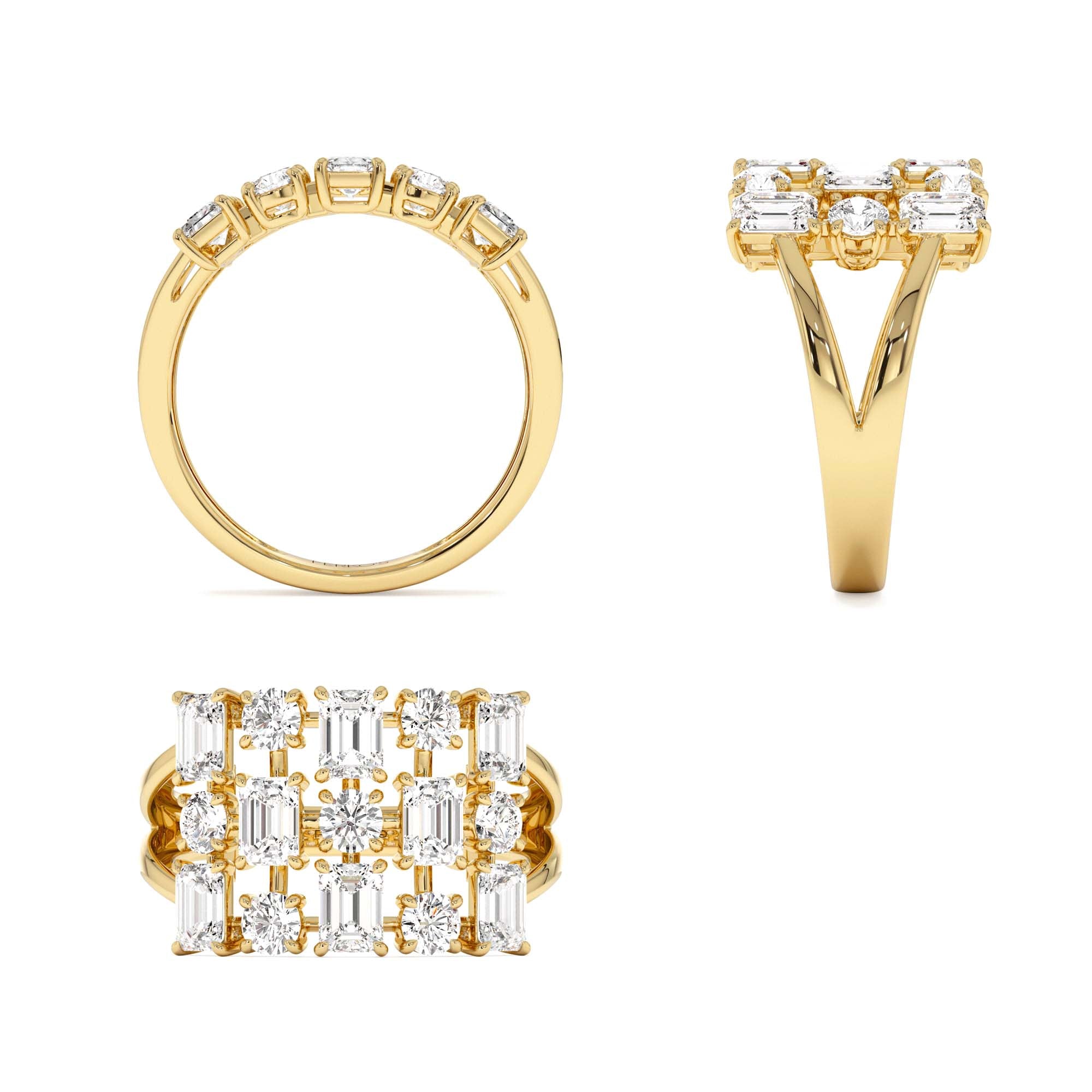 2.15 CTW Multi Shape Lab Grown Diamond Cocktail Ring - view 5