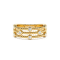 14K Gold Twisted Rope Triple Diamond Ring by Orlina Fine