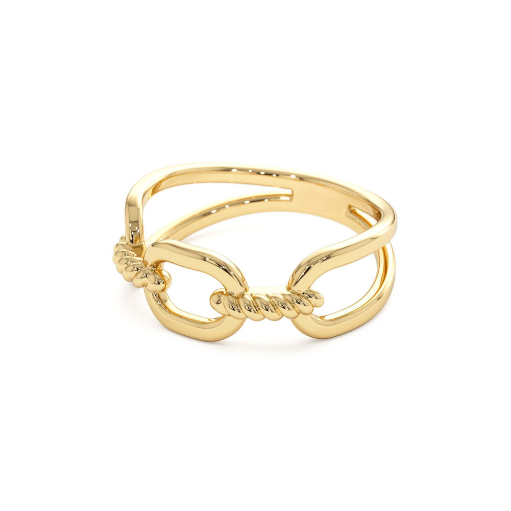 14K Gold Twisted Rope Ring - view 4