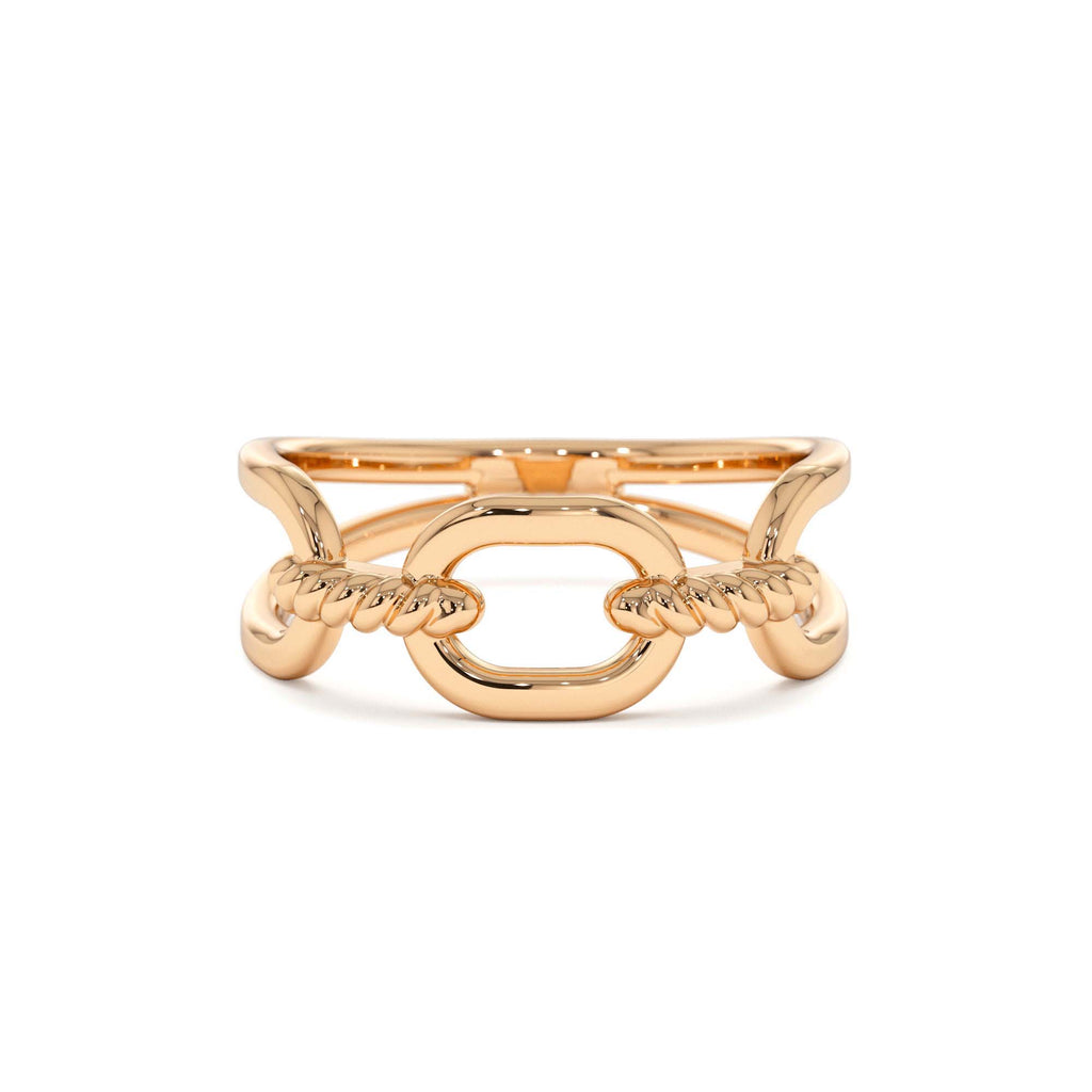 14K Gold Twisted Rope Ring - view 2