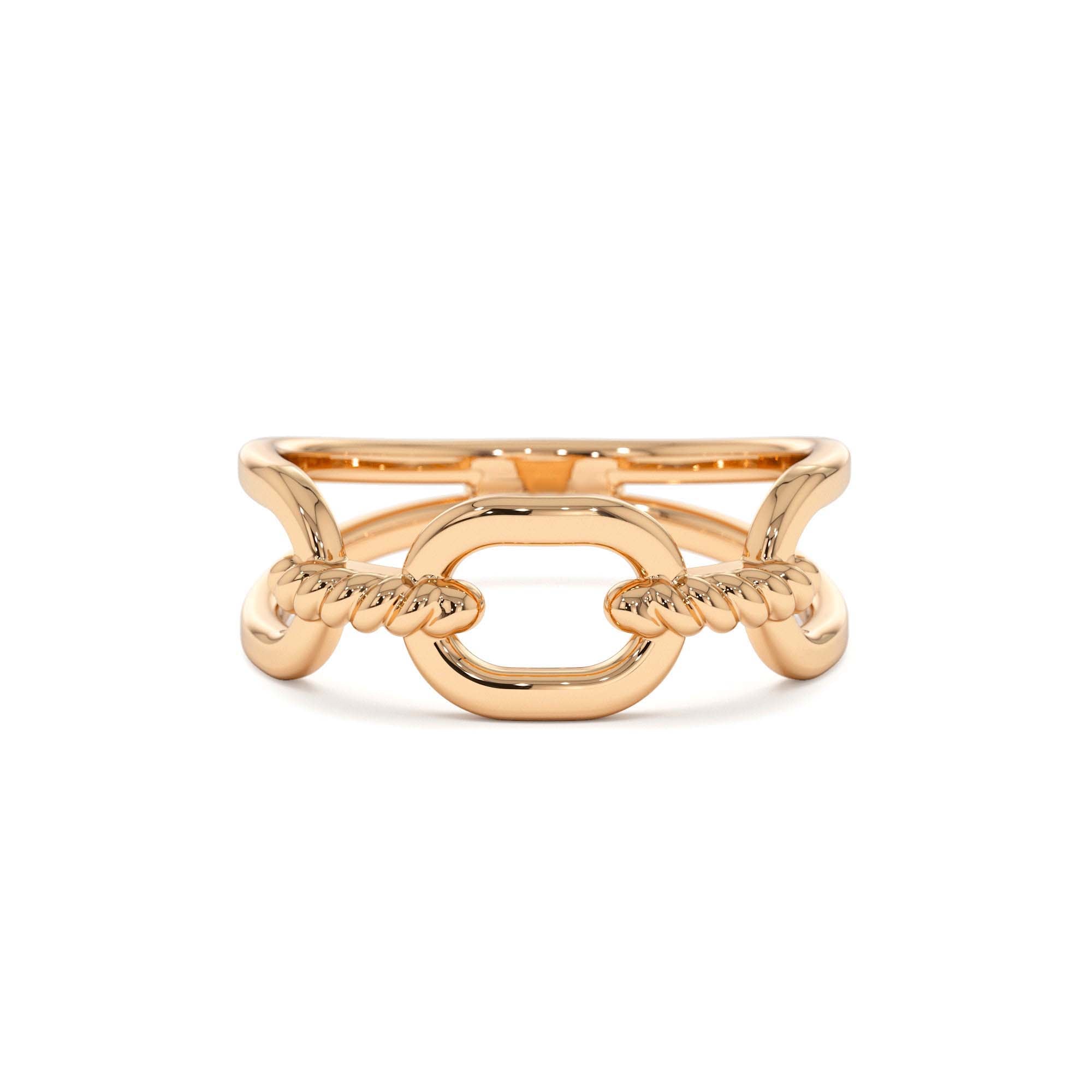 14K Gold Twisted Rope Ring - view 2