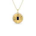 14K Sapphire and Diamond Medallion Necklace by Orlina Fine