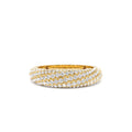 14k Gold Unique Twist Design Pave Diamond Ring by Orlina Fine