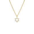 14K Gold Star of David Diamond Necklace by Orlina Fine