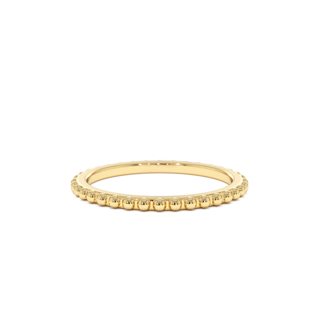 14k Beaded Wedding Band by Orlina Fine