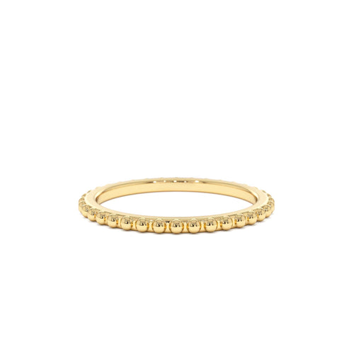14k Beaded Wedding Band by Orlina Fine