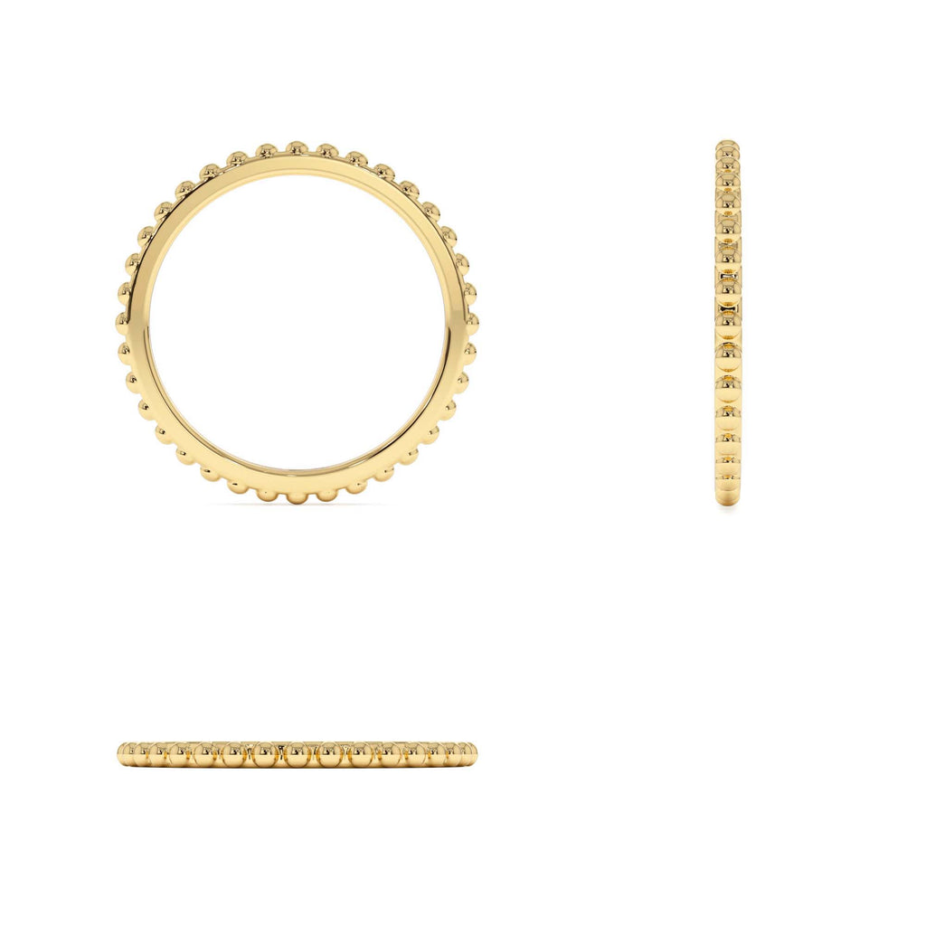 14k Beaded Wedding Band - view 5