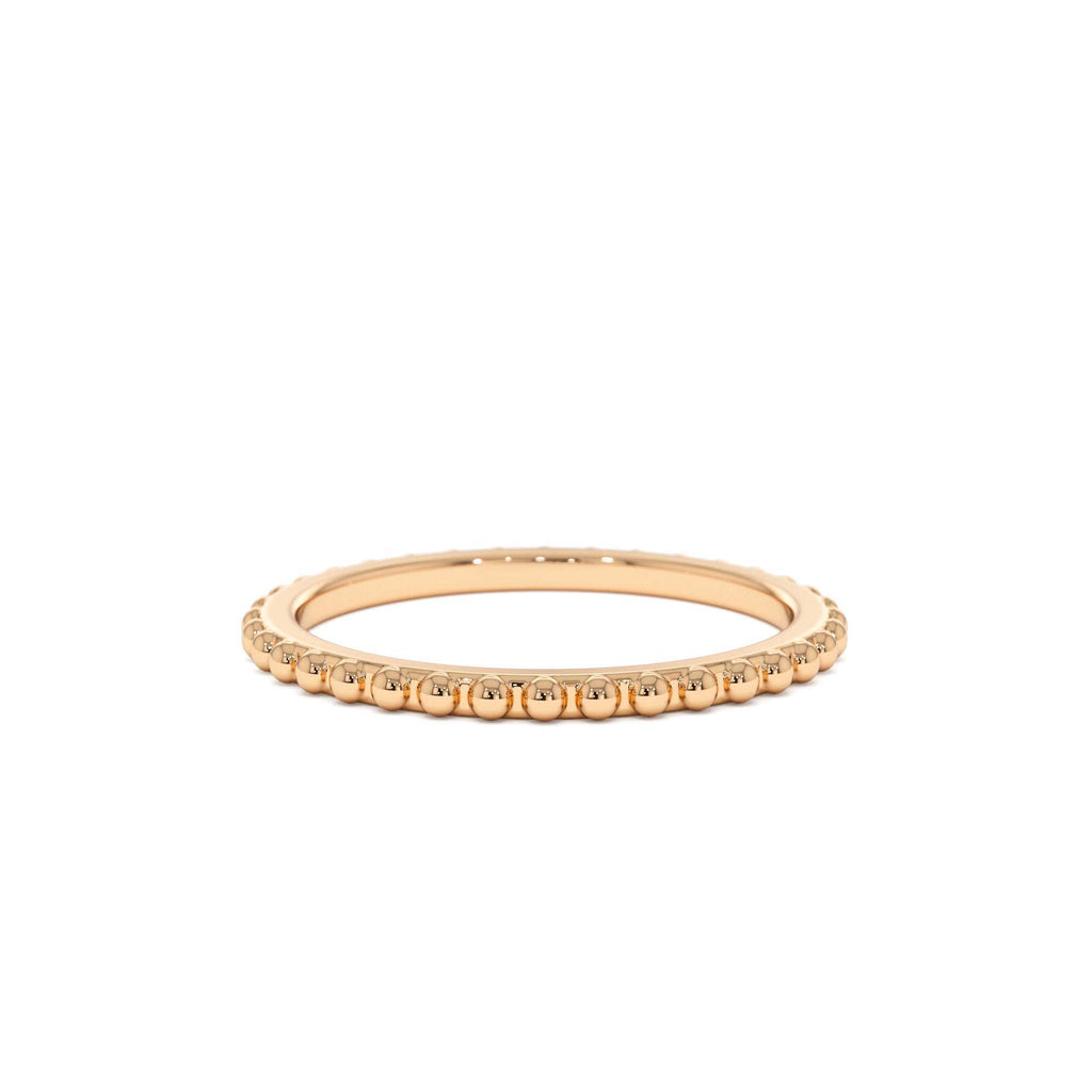 14k Beaded Wedding Band - view 2