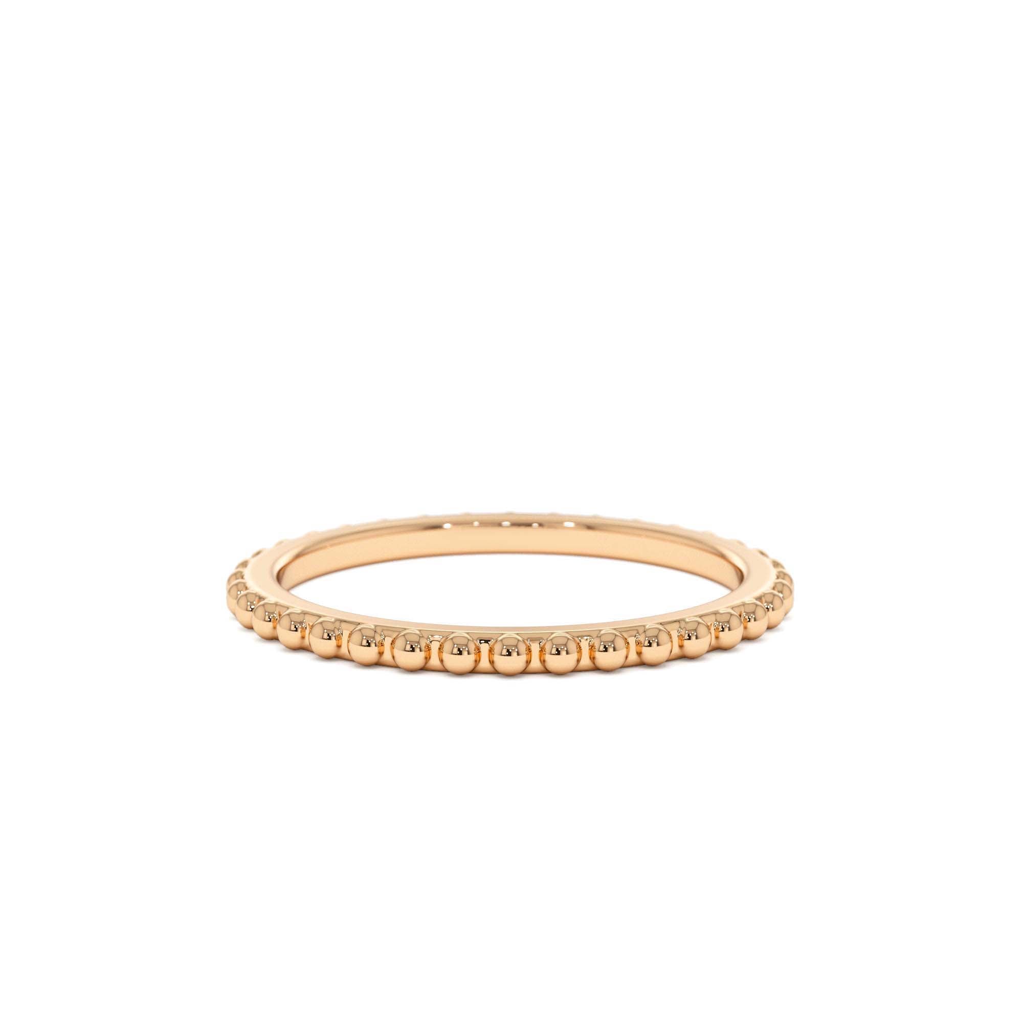 14k Beaded Wedding Band - view 2