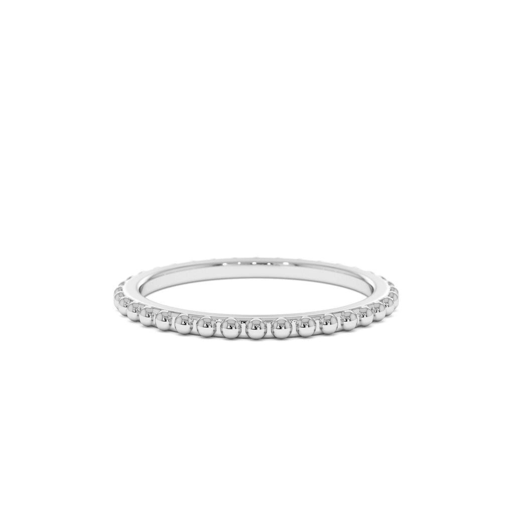 14k Beaded Wedding Band - view 3