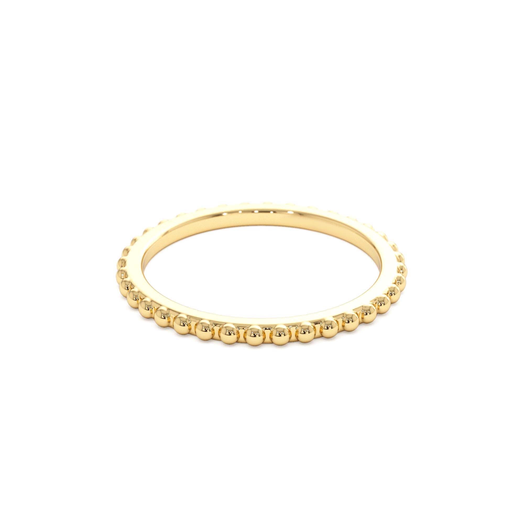14k Beaded Wedding Band - view 4