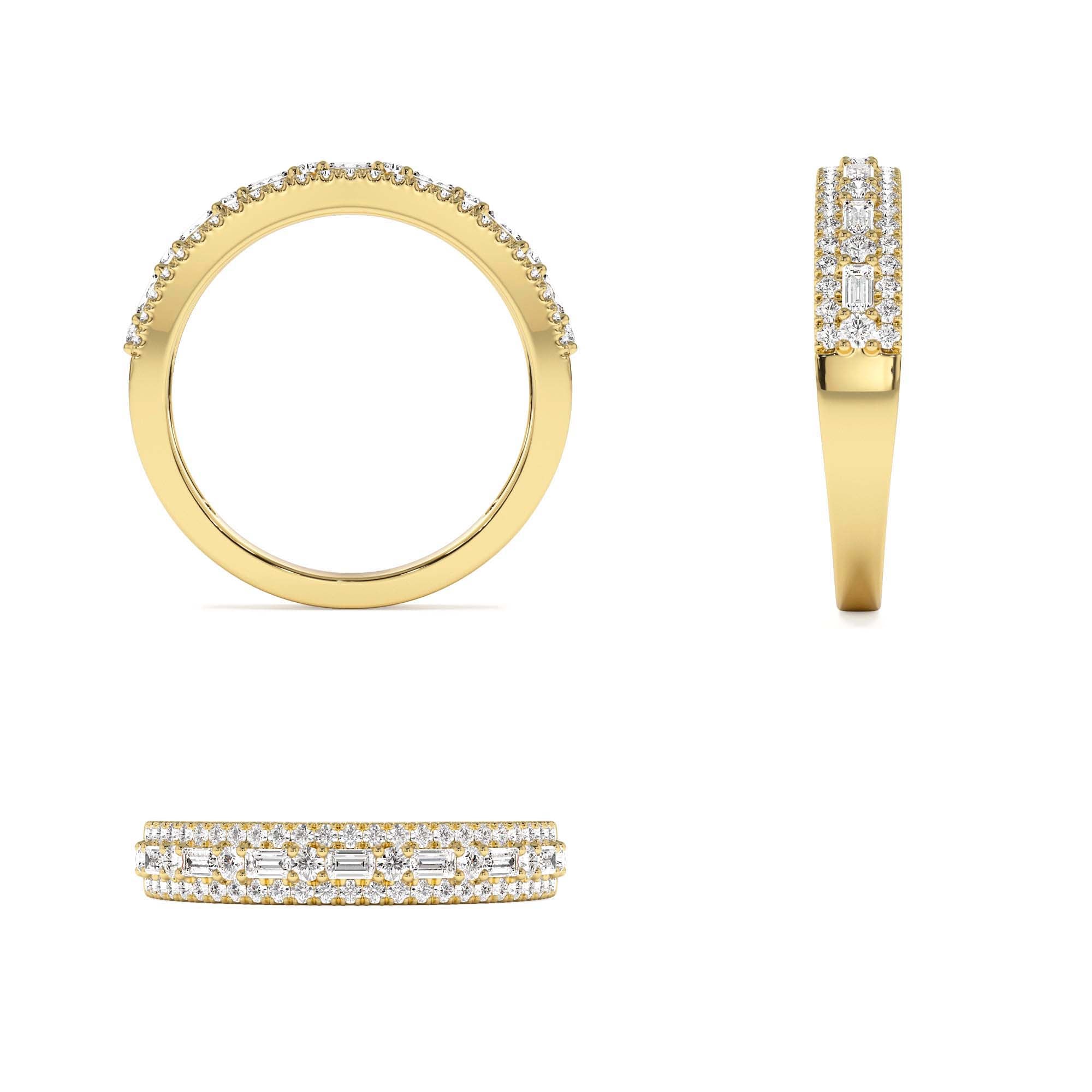 14K Baguette Diamond Wedding Ring - view 5