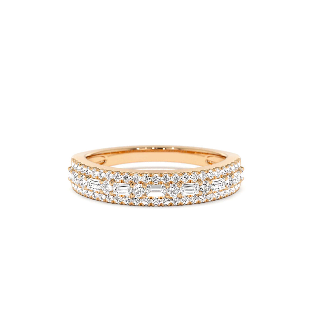 14K Baguette Diamond Wedding Ring - view 2