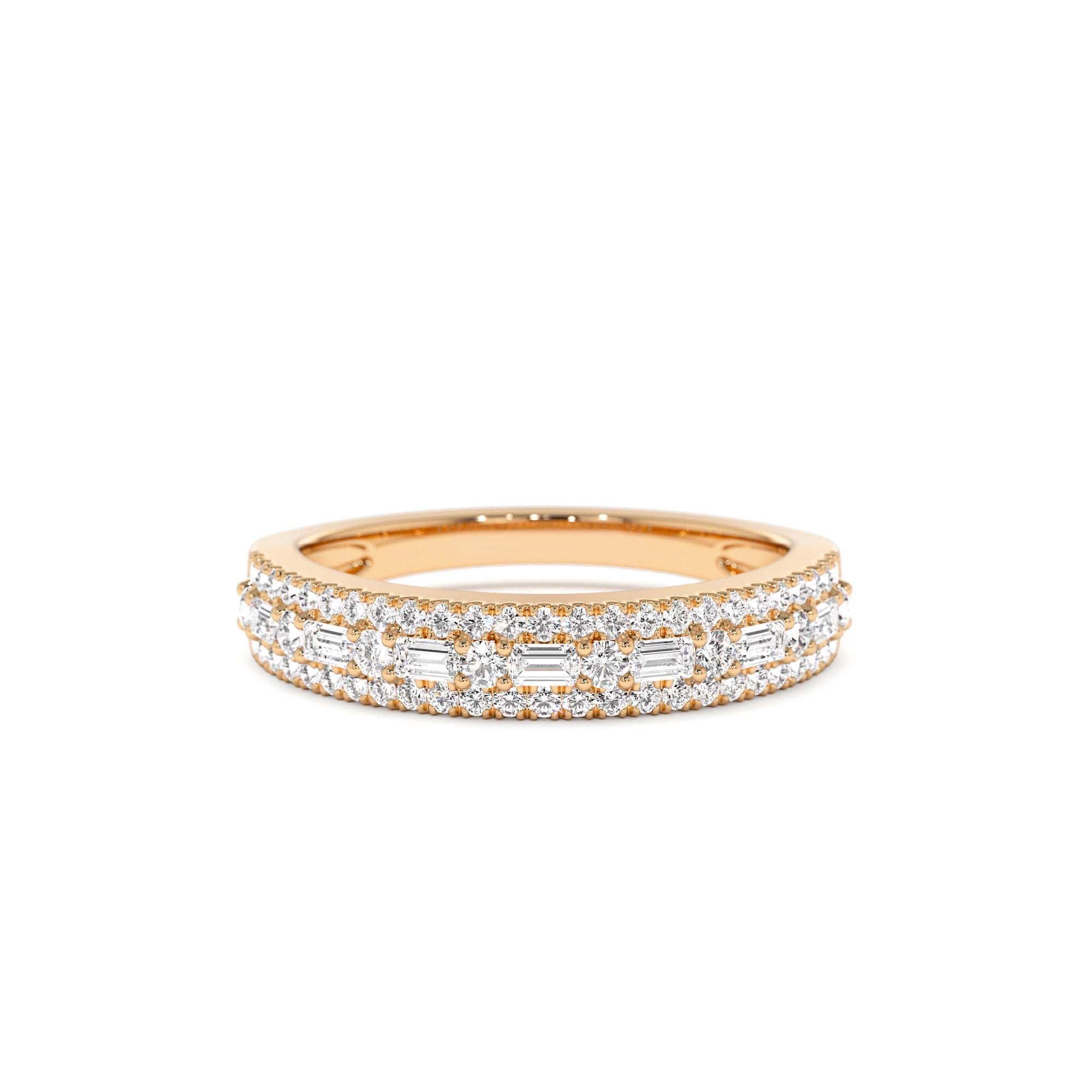 14K Baguette Diamond Wedding Ring - view 2