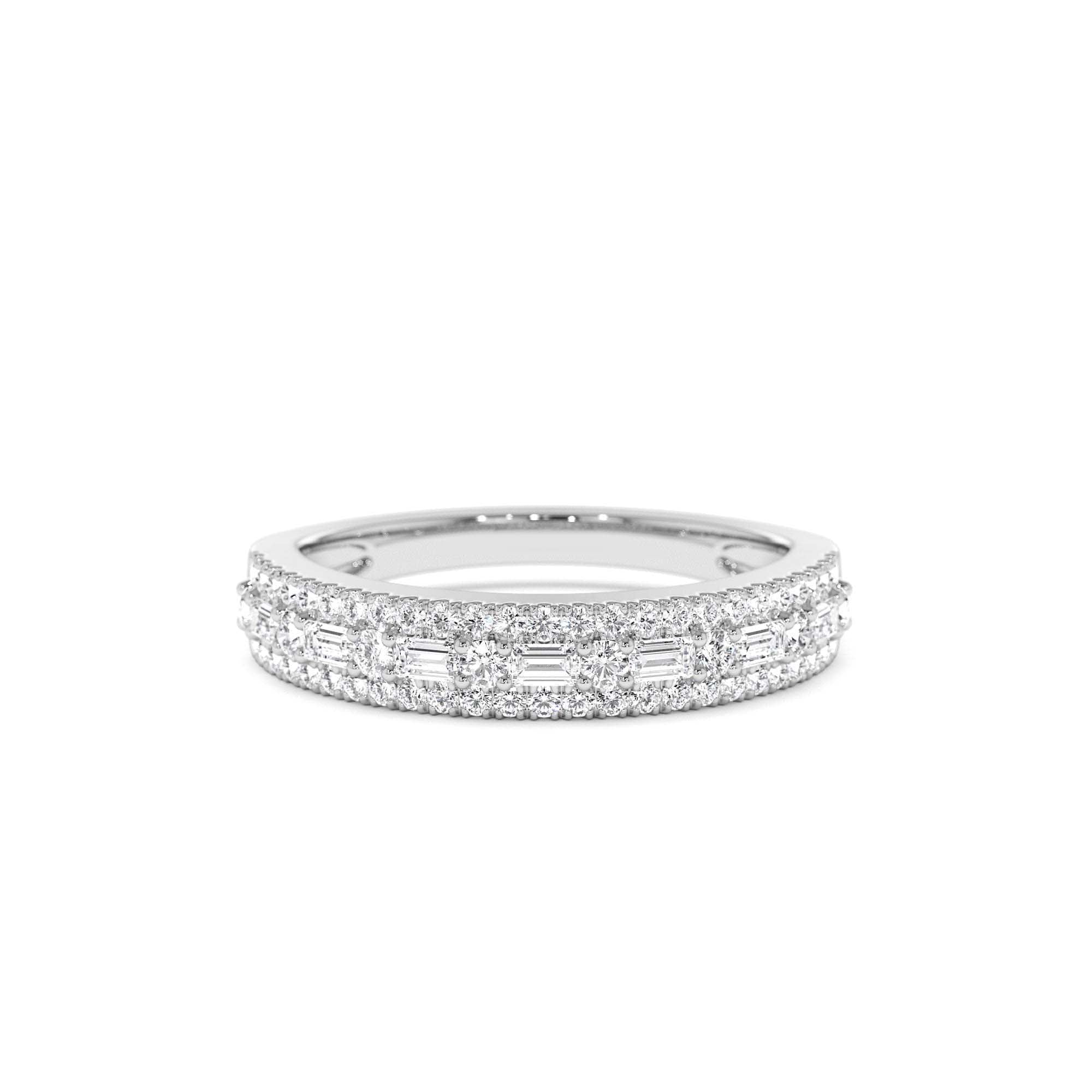 14K Baguette Diamond Wedding Ring - view 3
