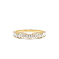 14k Asymetrical Baguette Diamonds Ring by Orlina Fine