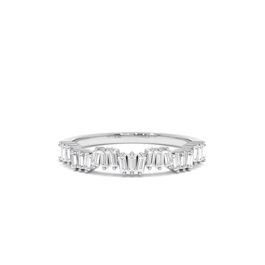 14k Asymetrical Baguette Diamonds Ring - view 3