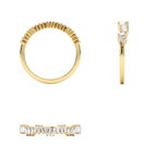14k Asymetrical Baguette Diamonds Ring - view 5
