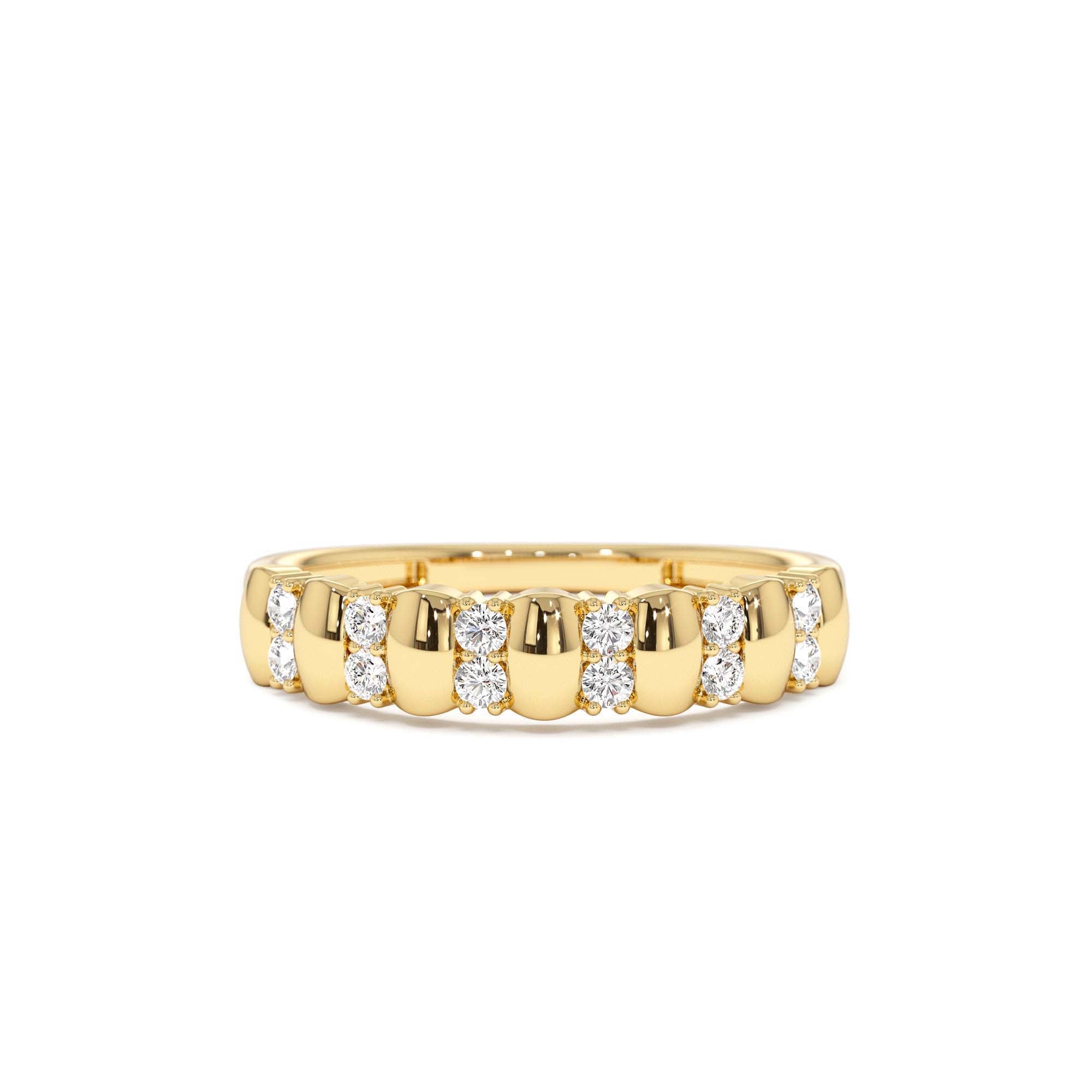 14K Alternating Diamond Bar Band by Orlina Fine
