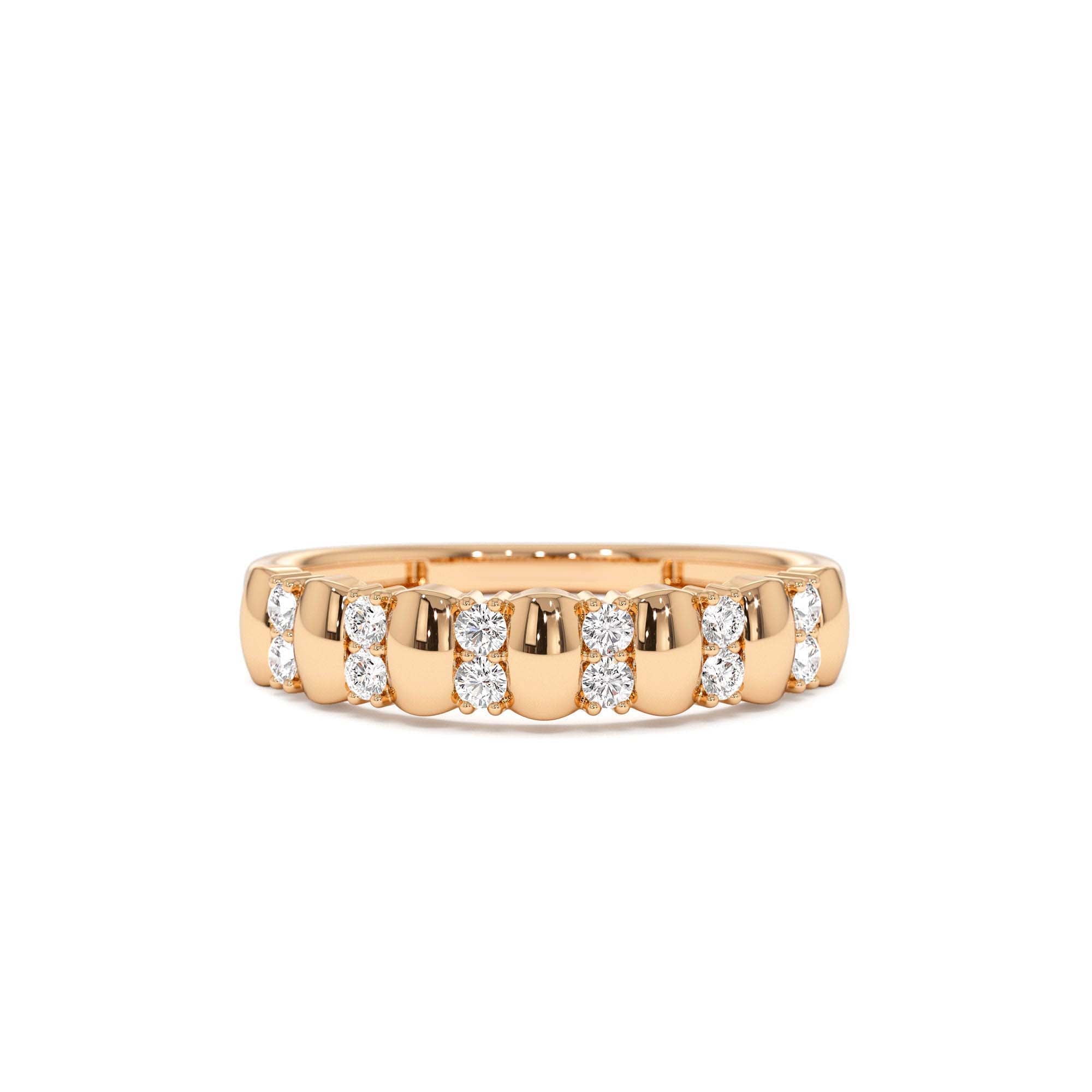 14K Alternating Diamond Bar Band - view 2