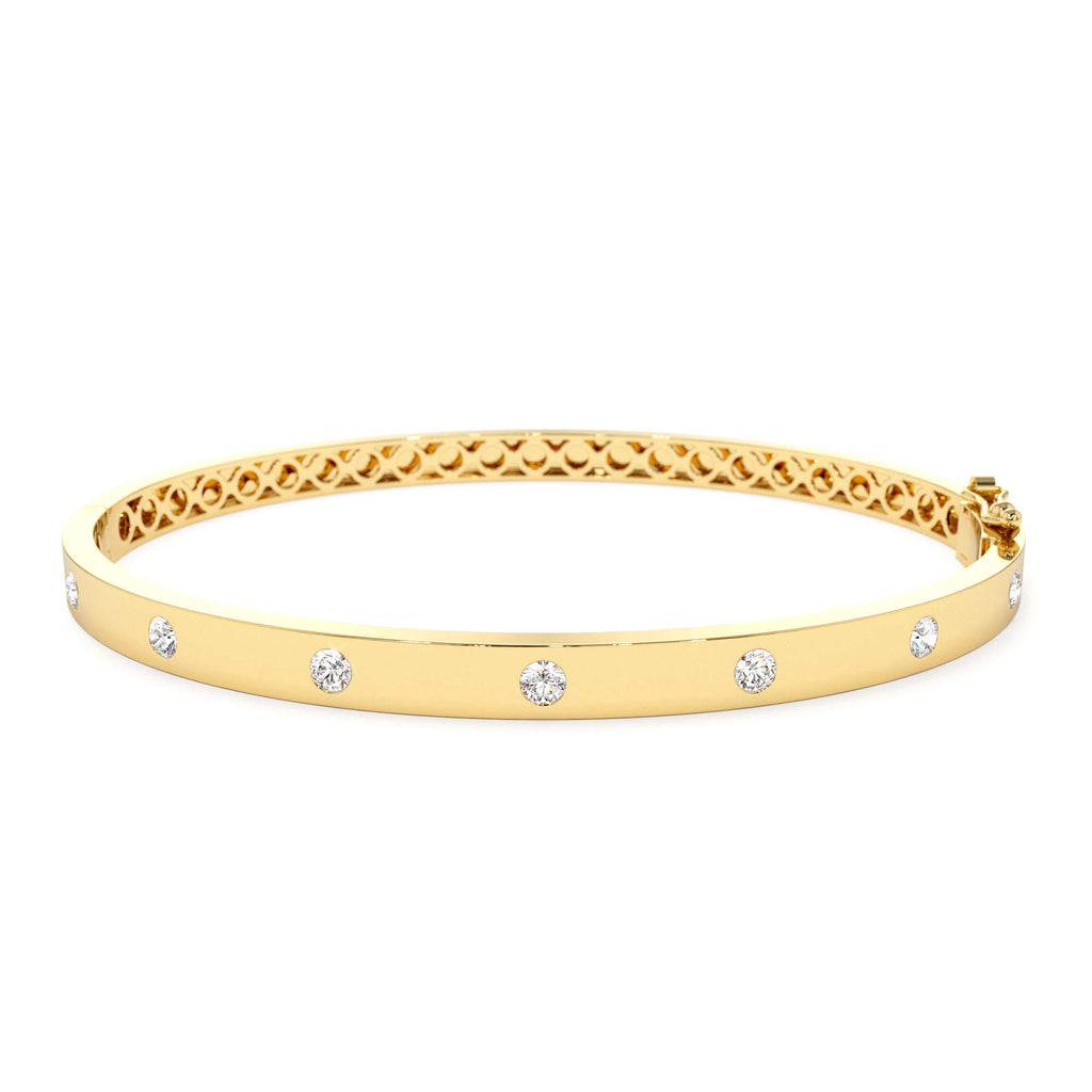 14K 4mm Diamond Bangle Bracelet by Orlina Fine