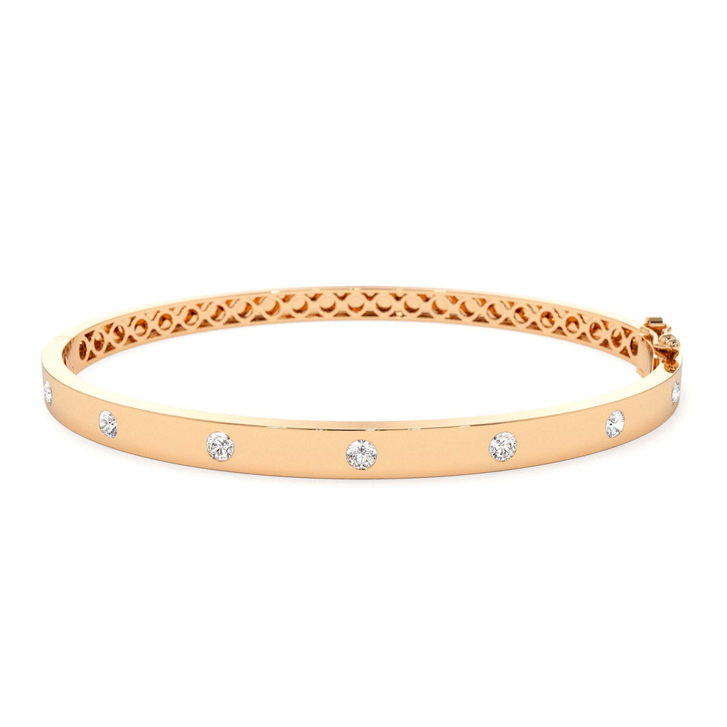 14K 4mm Diamond Bangle Bracelet - view 2