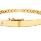 14K 4mm Diamond Bangle Bracelet - view 5