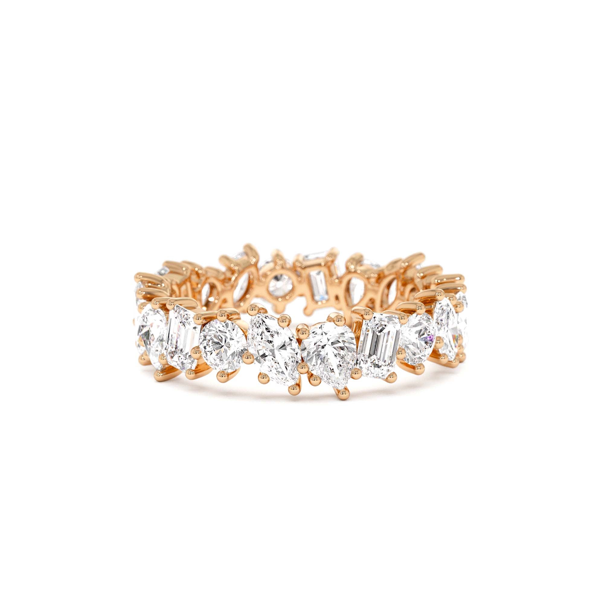 1.85 CTW Multi Shaped Lab Grown Full Eternity Diamond Wedding Ring - view 2