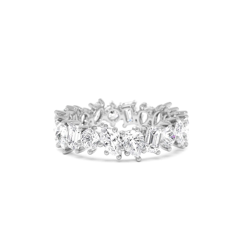 1.85 CTW Multi Shaped Lab Grown Full Eternity Diamond Wedding Ring - view 3
