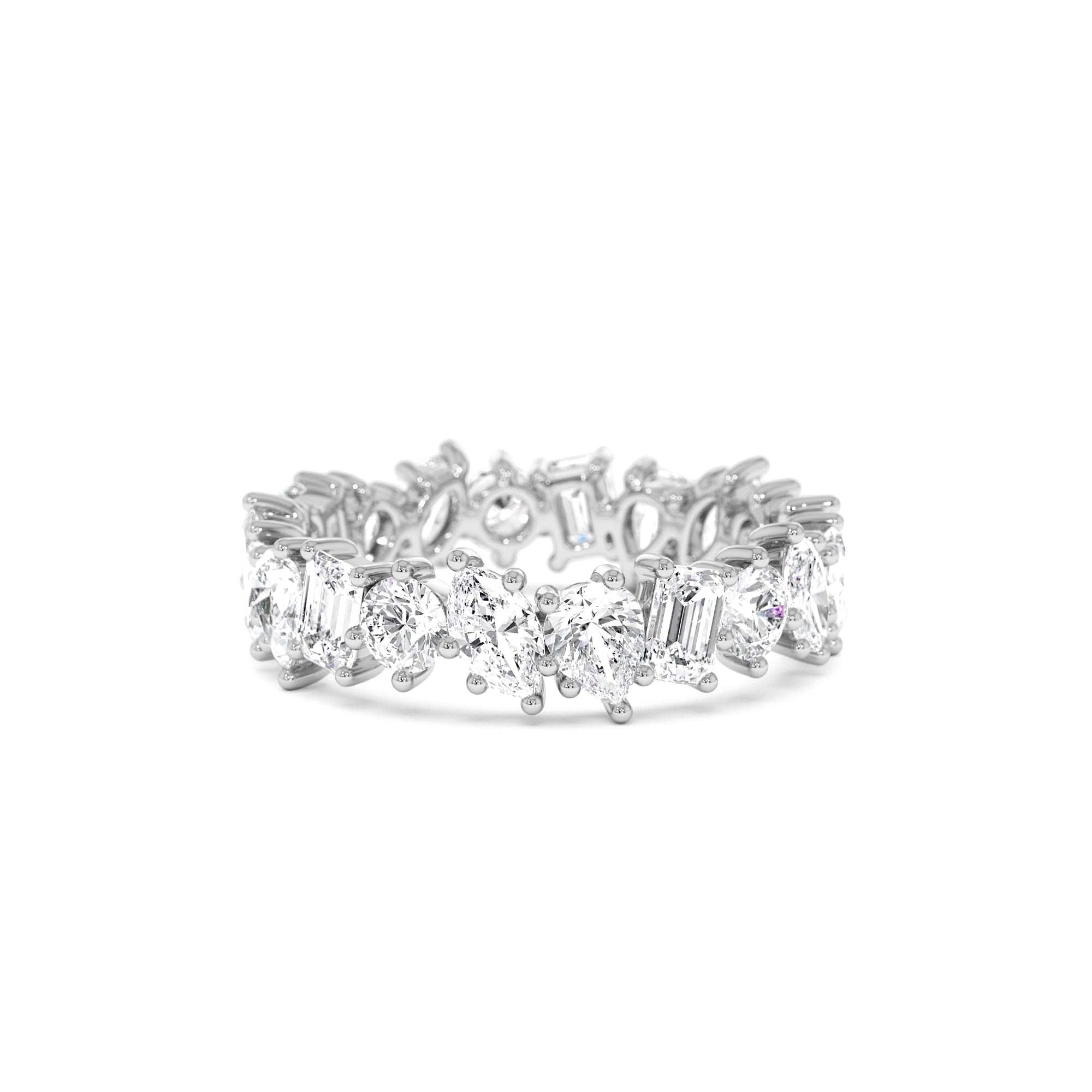 1.85 CTW Multi Shaped Lab Grown Full Eternity Diamond Wedding Ring - view 3