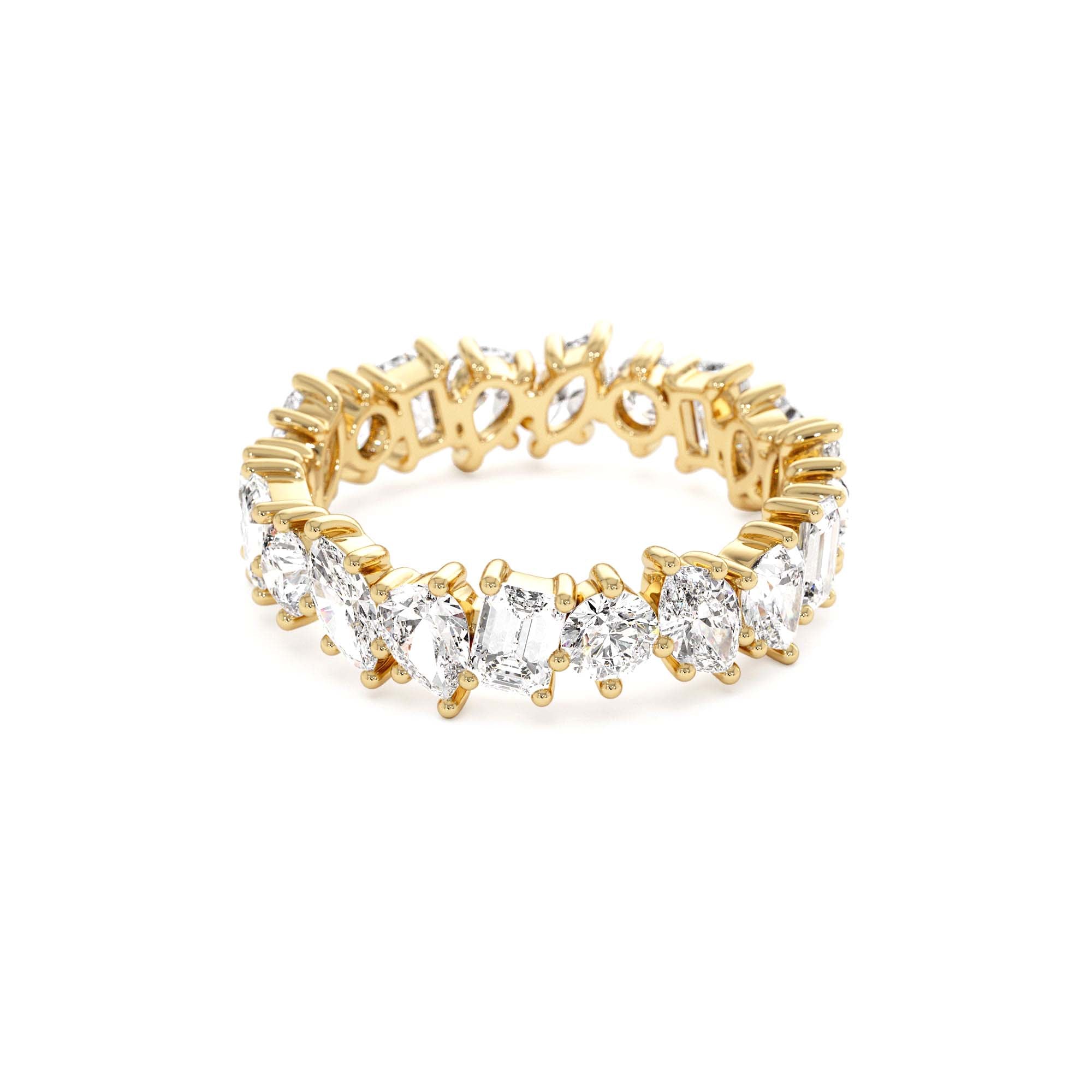 1.85 ctw Multi Shaped Lab Grown Full Eternity Diamond Wedding Ring - view 4