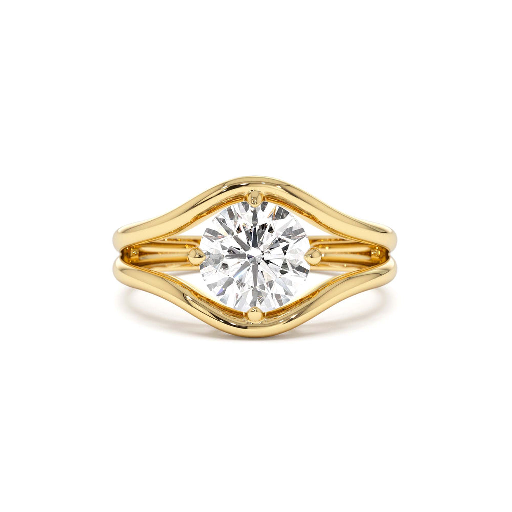 1.50 ctw 14k Split Shank Unique Round Lab Grown Diamond Engagement Ring by Orlina Fine