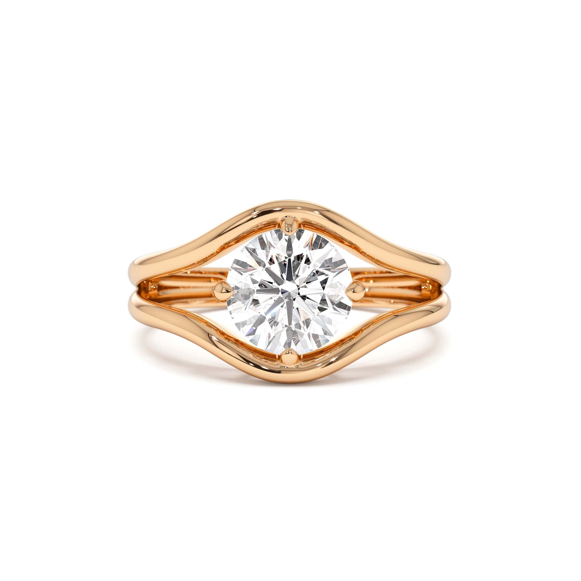 1.50 ctw 14k Split Shank Unique Round Lab Grown Diamond Engagement Ring - view 2