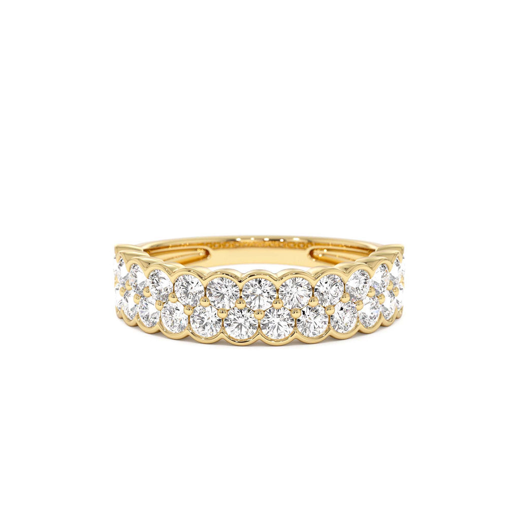 1.25 CTW 14K Double Row Half Bezel Lab Grown Diamond Ring by Orlina Fine