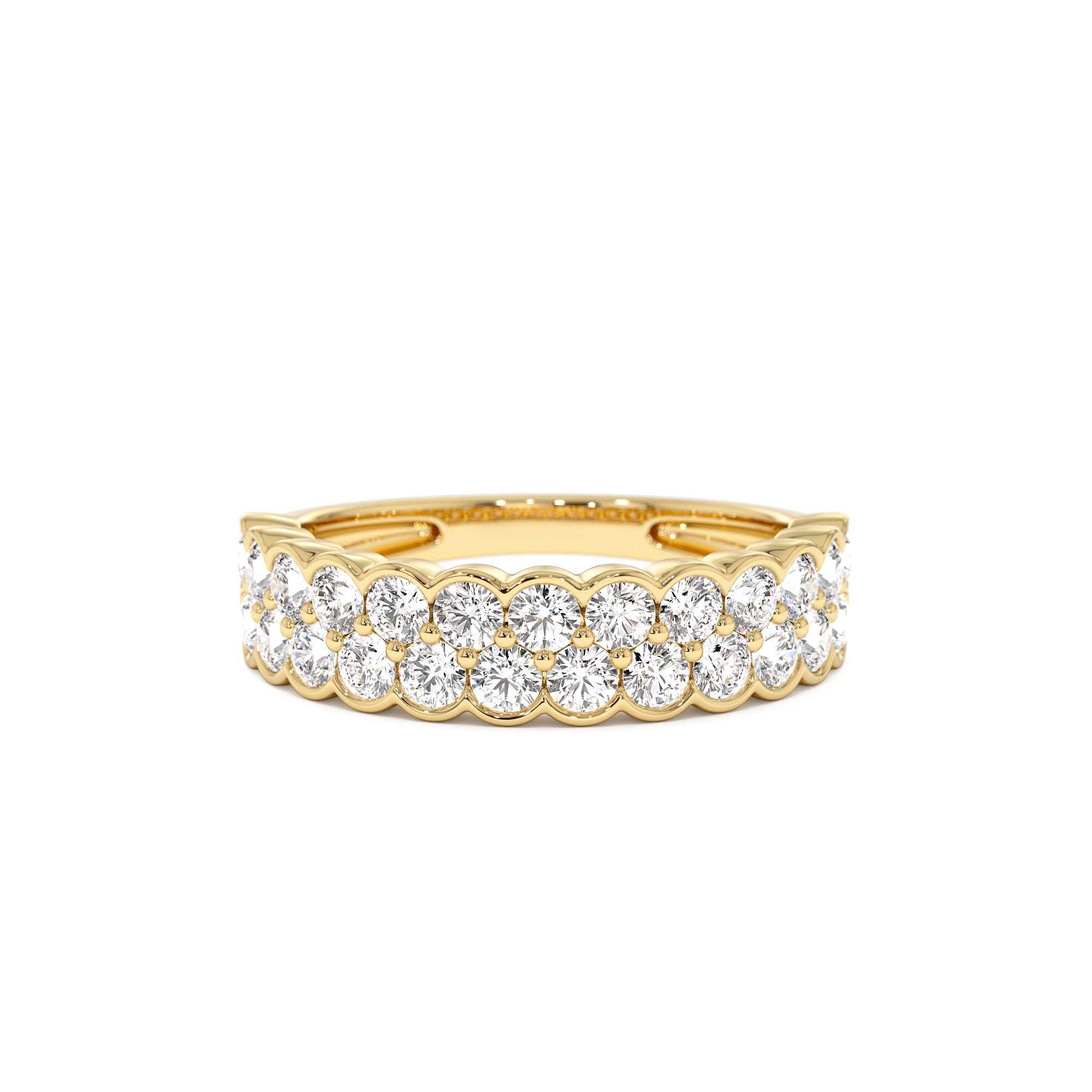 1.25 CTW 14K Double Row Half Bezel Lab Grown Diamond Ring by Orlina Fine