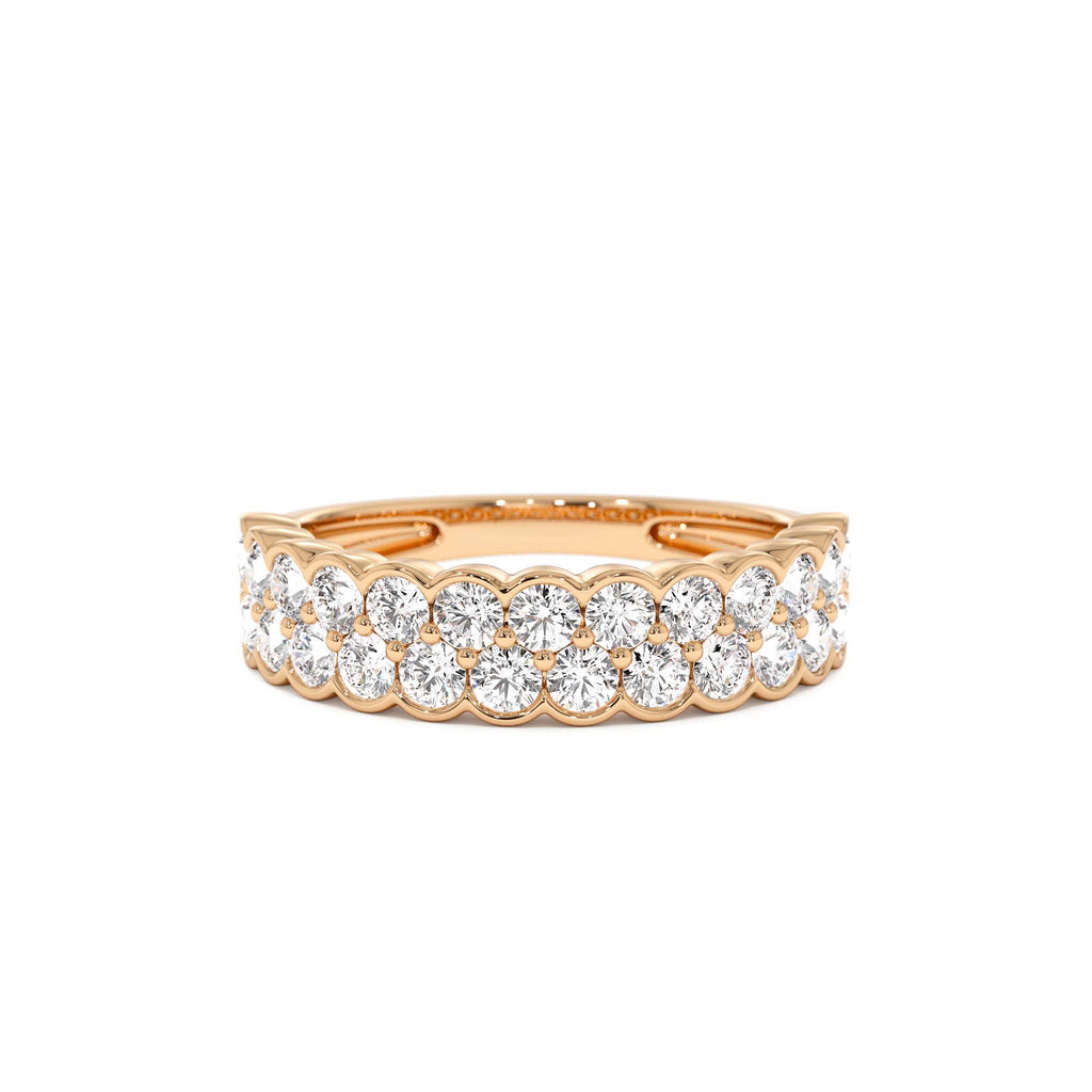 1.25 ctw 14k Double Row Half Bezel Lab Grown Diamond Ring - view 2