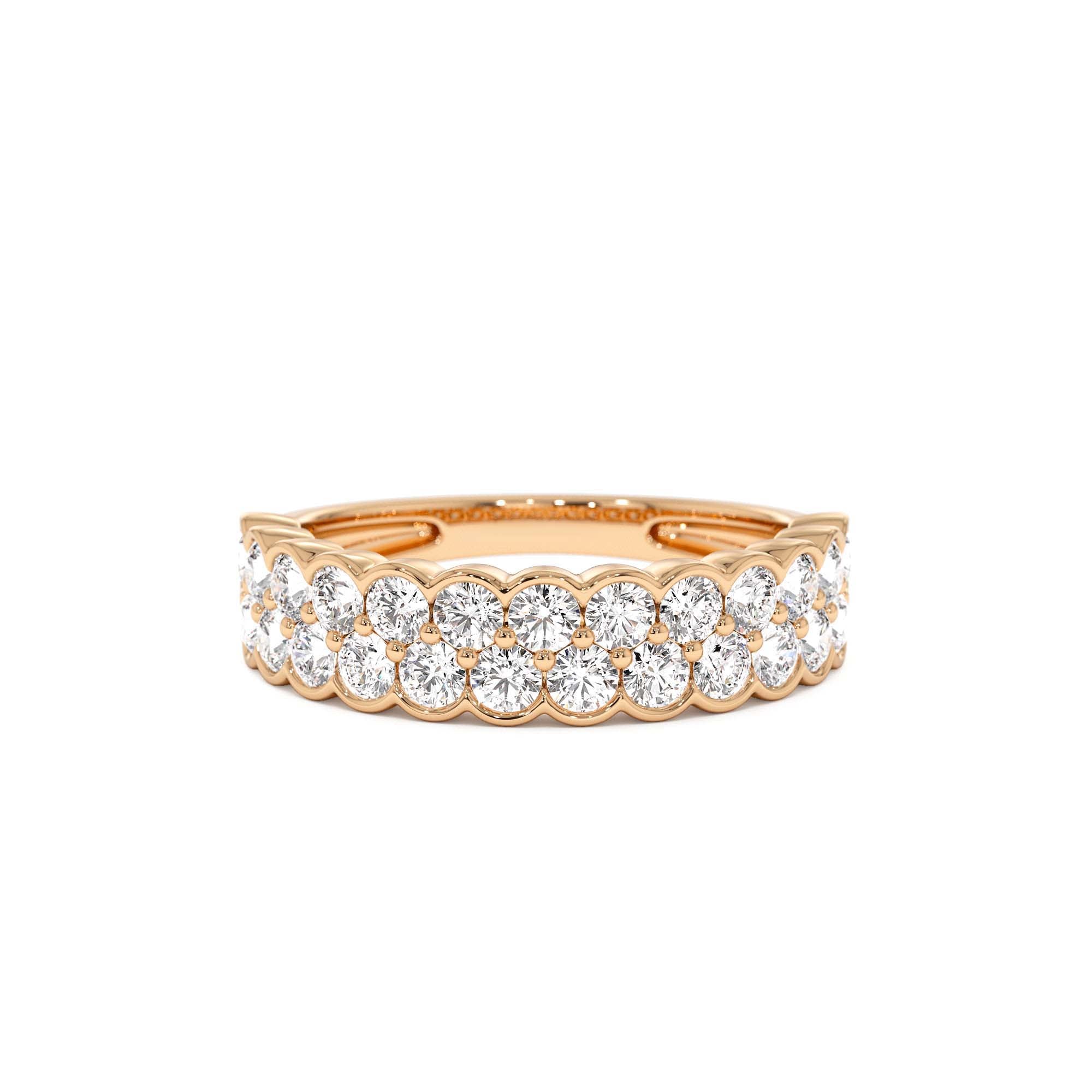 1.25 ctw 14k Double Row Half Bezel Lab Grown Diamond Ring - view 2