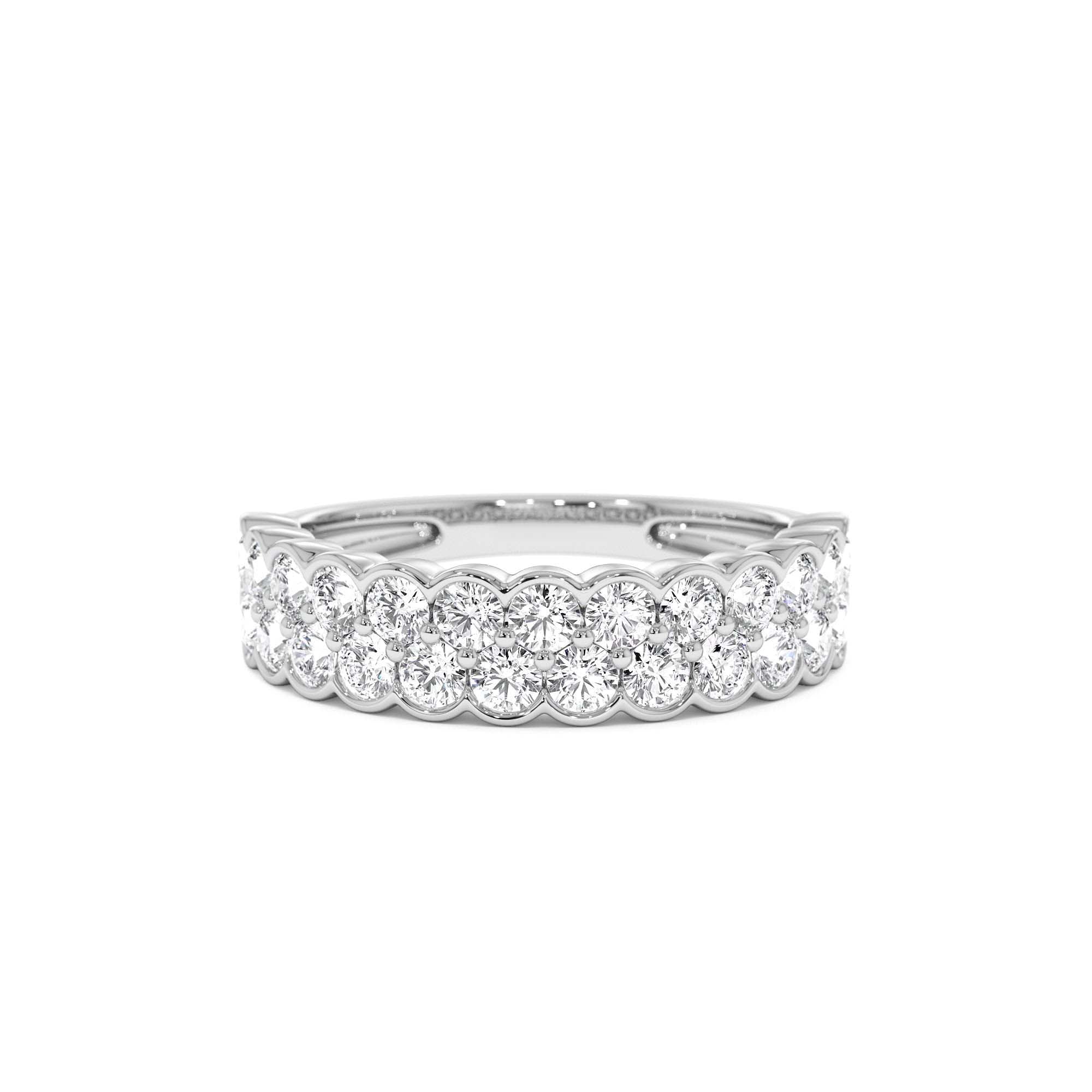 1.25 ctw 14k Double Row Half Bezel Lab Grown Diamond Ring - view 3
