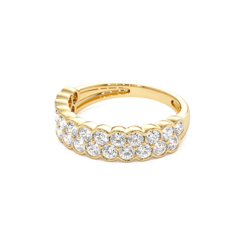 1.25 ctw 14k Double Row Half Bezel Lab Grown Diamond Ring - view 4